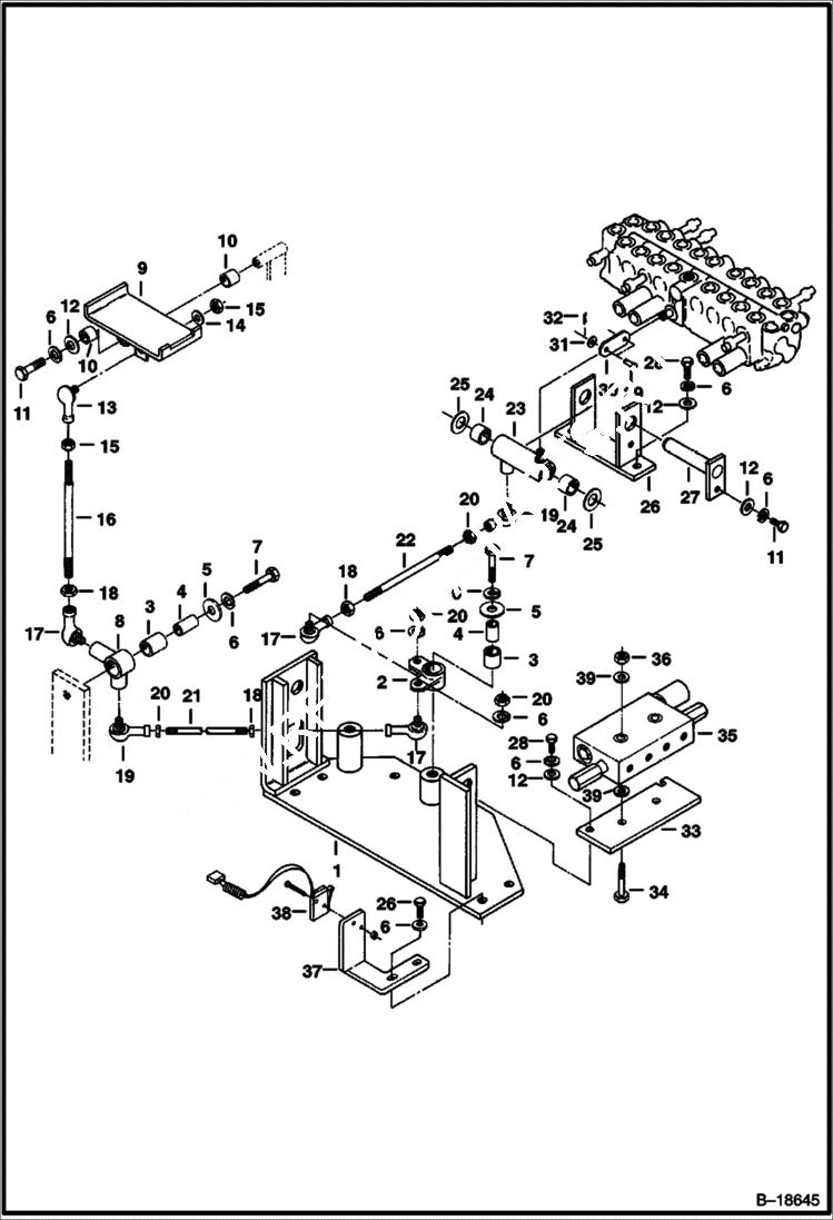 Схема запчастей Bobcat 231 - CONTROL PEDAL (Boom Swing) CONTROLS