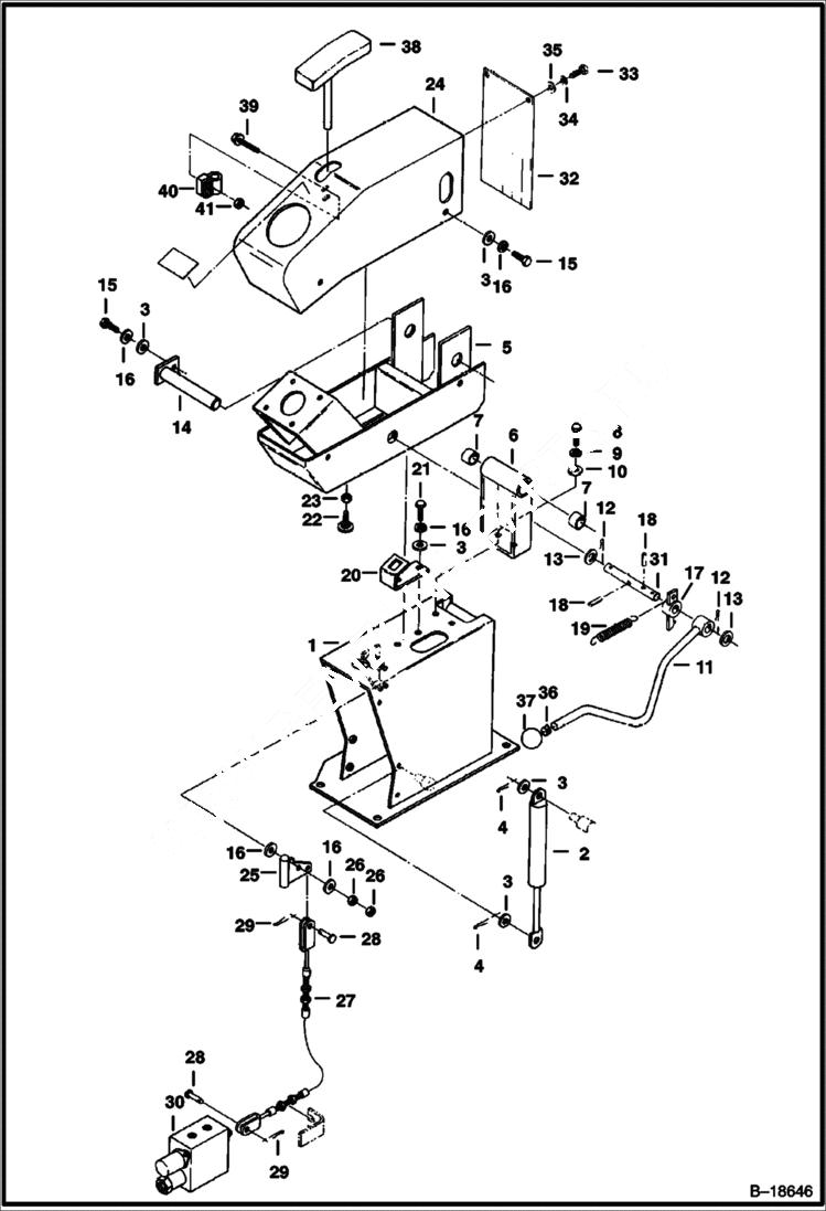 Схема запчастей Bobcat 231 - CONTROL CONSOLE (Left Hand) CONTROLS