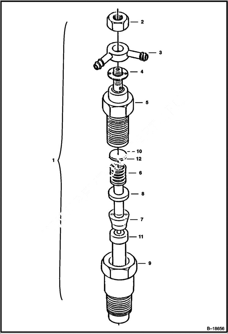 Схема запчастей Bobcat 231 - NOZZLE HOLDER POWER UNIT