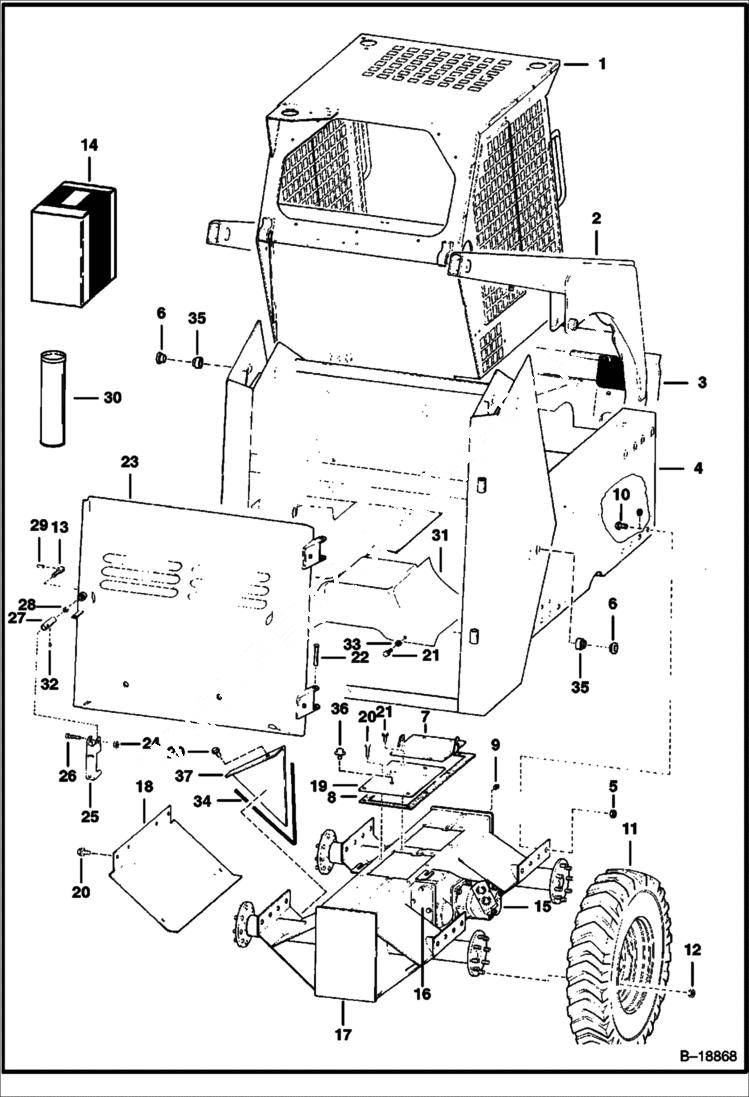 Схема запчастей Bobcat 800s - MAIN FRAME MAIN FRAME