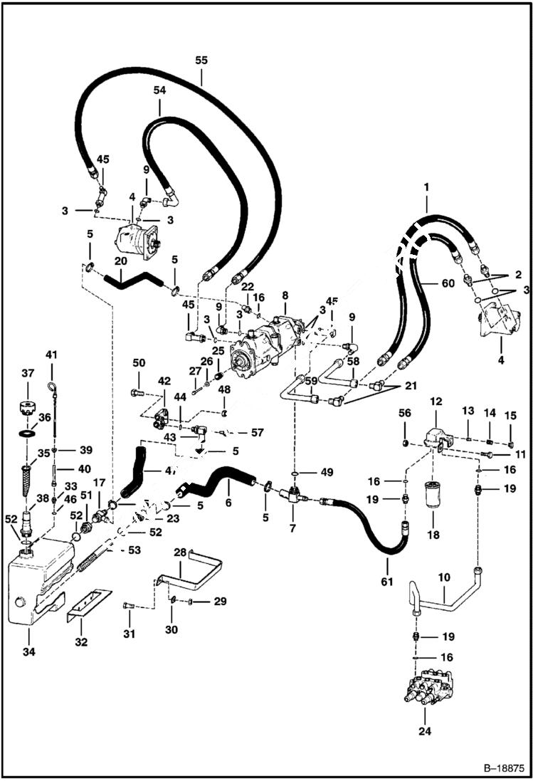 Схема запчастей Bobcat 800s - HYDROSTATIC CIRCUITRY HYDROSTATIC SYSTEM