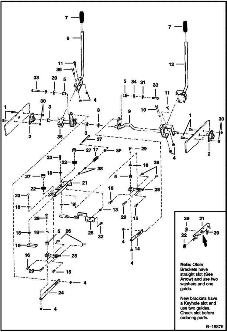 Схема запчастей Bobcat 800s - HAND CONTROLS HYDROSTATIC SYSTEM