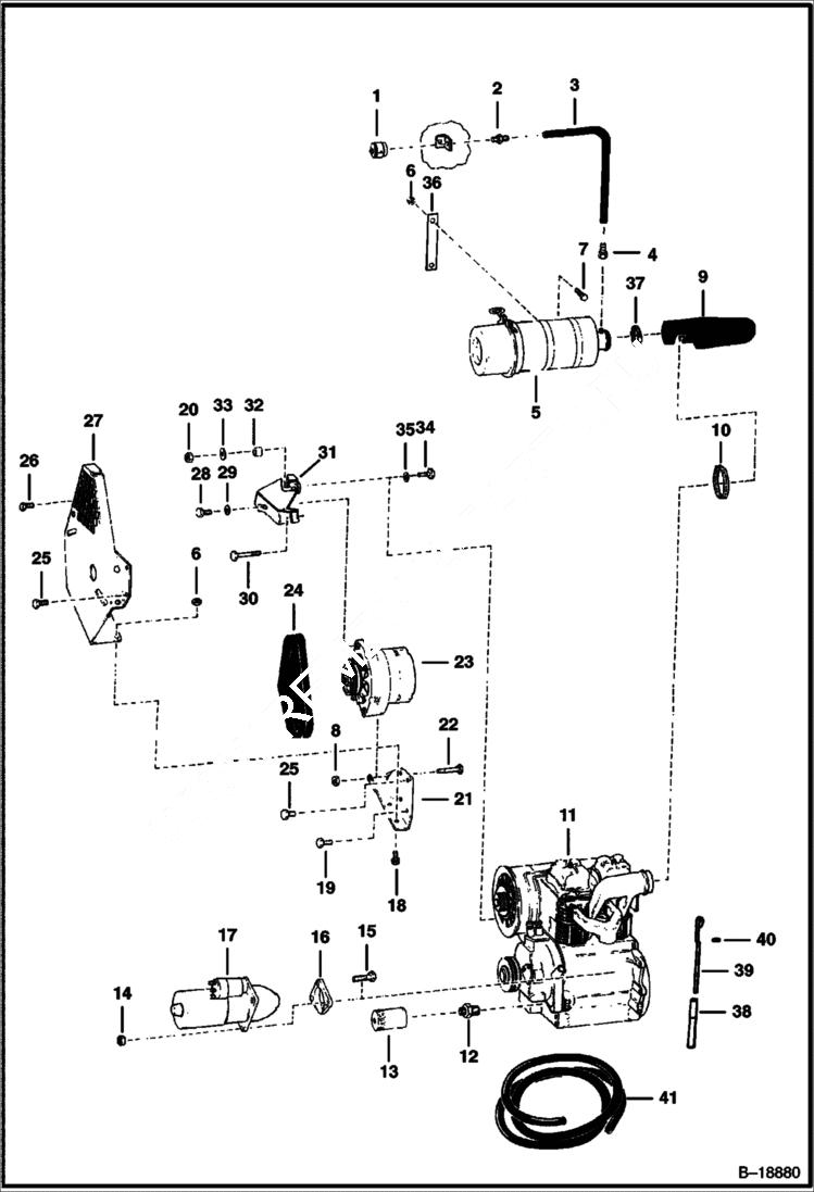 Схема запчастей Bobcat 700s - ENGINE & ATTACHING PARTS POWER UNIT