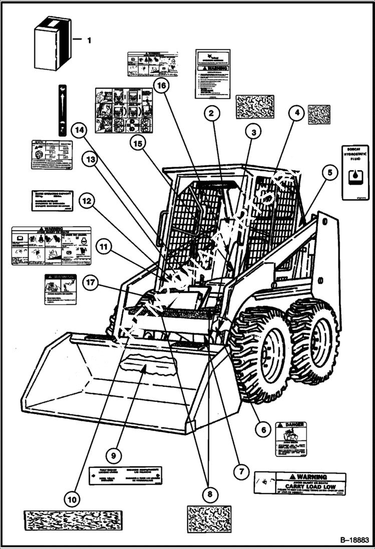 Схема запчастей Bobcat 800s - DECALS ACCESSORIES & OPTIONS