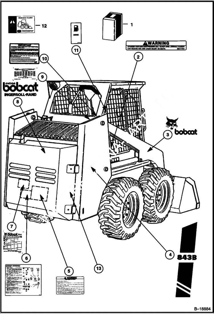 Схема запчастей Bobcat 800s - DECALS ACCESSORIES & OPTIONS