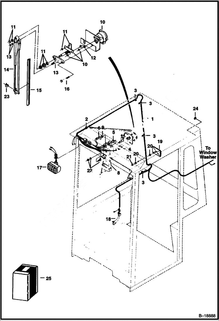 Схема запчастей Bobcat 231 - ELECTRICAL SYSTEM (Cab) ELECTRICAL SYSTEM