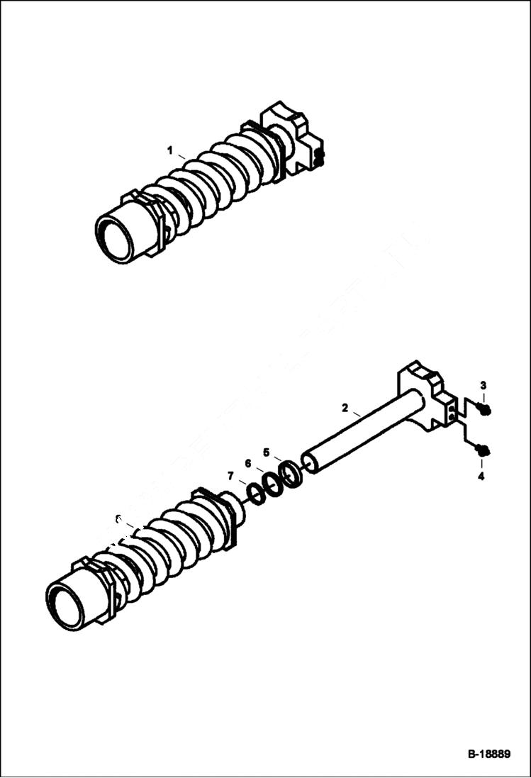 Схема запчастей Bobcat 331 - RECOIL SPRING UNDERCARRIAGE