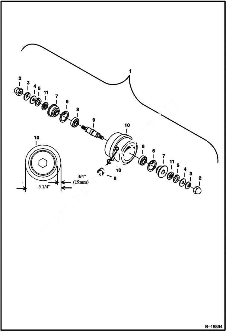 Схема запчастей Bobcat 231 - TRACK ROLLER (For All Rubber Tracks -Except for European Models) (W/ Oil Plug) UNDERCARRIAGE