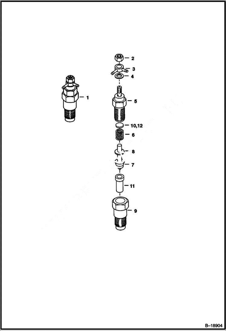 Схема запчастей Bobcat 331 - NOZZLE HOLDER POWER UNIT