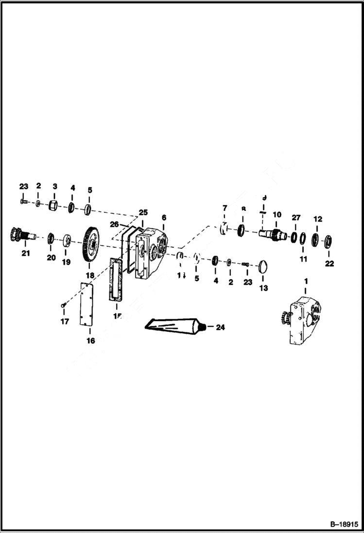 Схема запчастей Bobcat 700s - GEARCASE DRIVE TRAIN