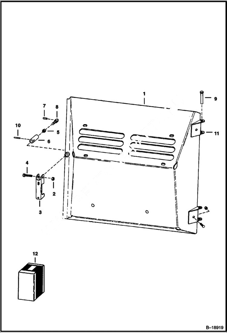 Схема запчастей Bobcat 700s - REAR DOOR MAIN FRAME