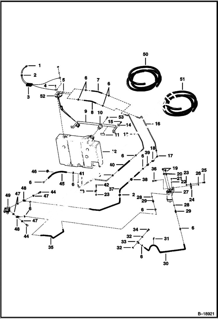 Схема запчастей Bobcat 700s - FUEL SYSTEM (S/N 11632 & Below) MAIN FRAME