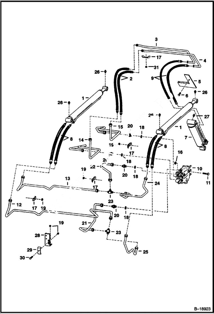 Схема запчастей Bobcat 700s - HYDRAULIC CIRCUITRY HYDRAULIC SYSTEM