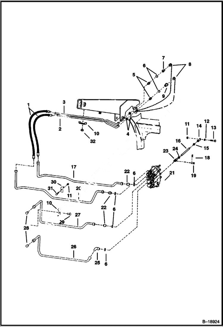 Схема запчастей Bobcat 700s - AUXILIARY HYDRAULICS HYDRAULIC SYSTEM