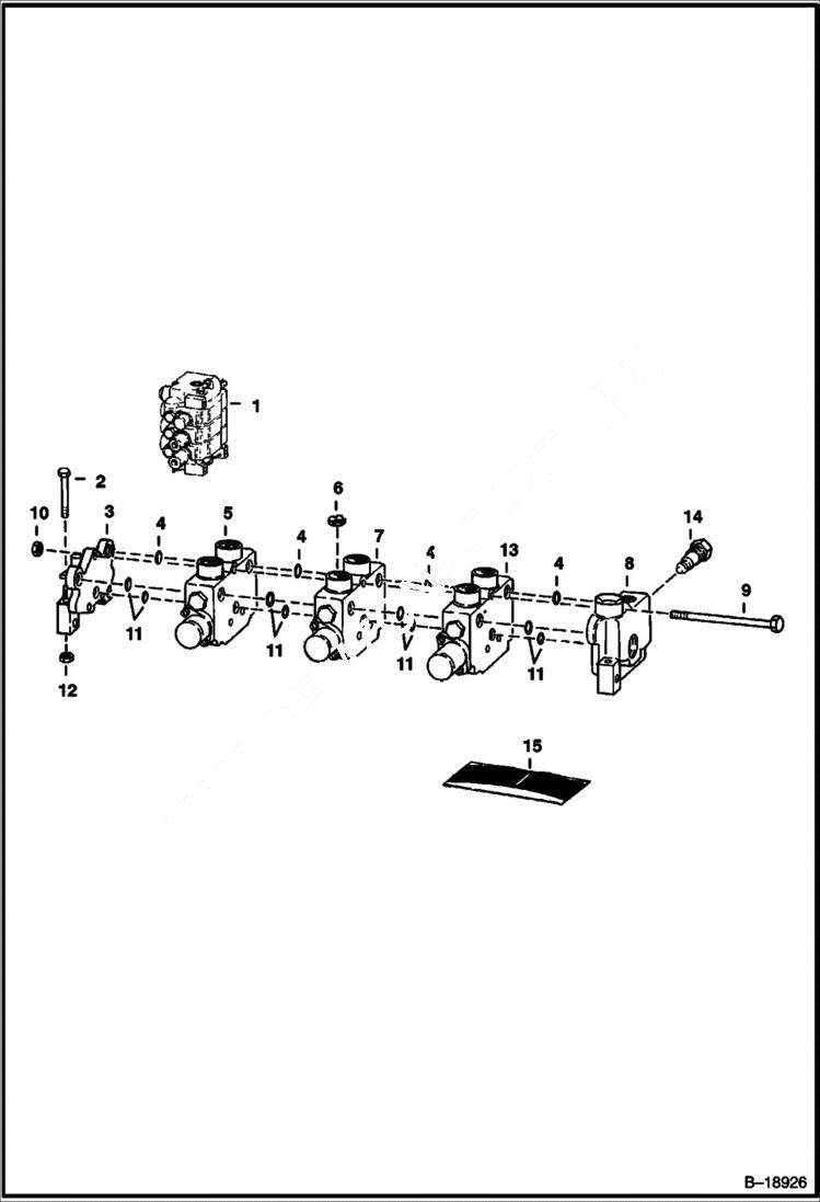 Схема запчастей Bobcat 700s - HYDRAULIC CONTROL VALVE (Gresen CS) (S/N 14999 & Below) HYDRAULIC SYSTEM