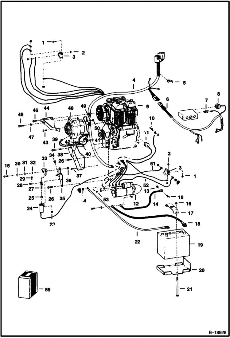 Схема запчастей Bobcat 700s - ENGINE ELECTRICAL (S/N 5006 M 14001 & Above) ELECTRICAL SYSTEM