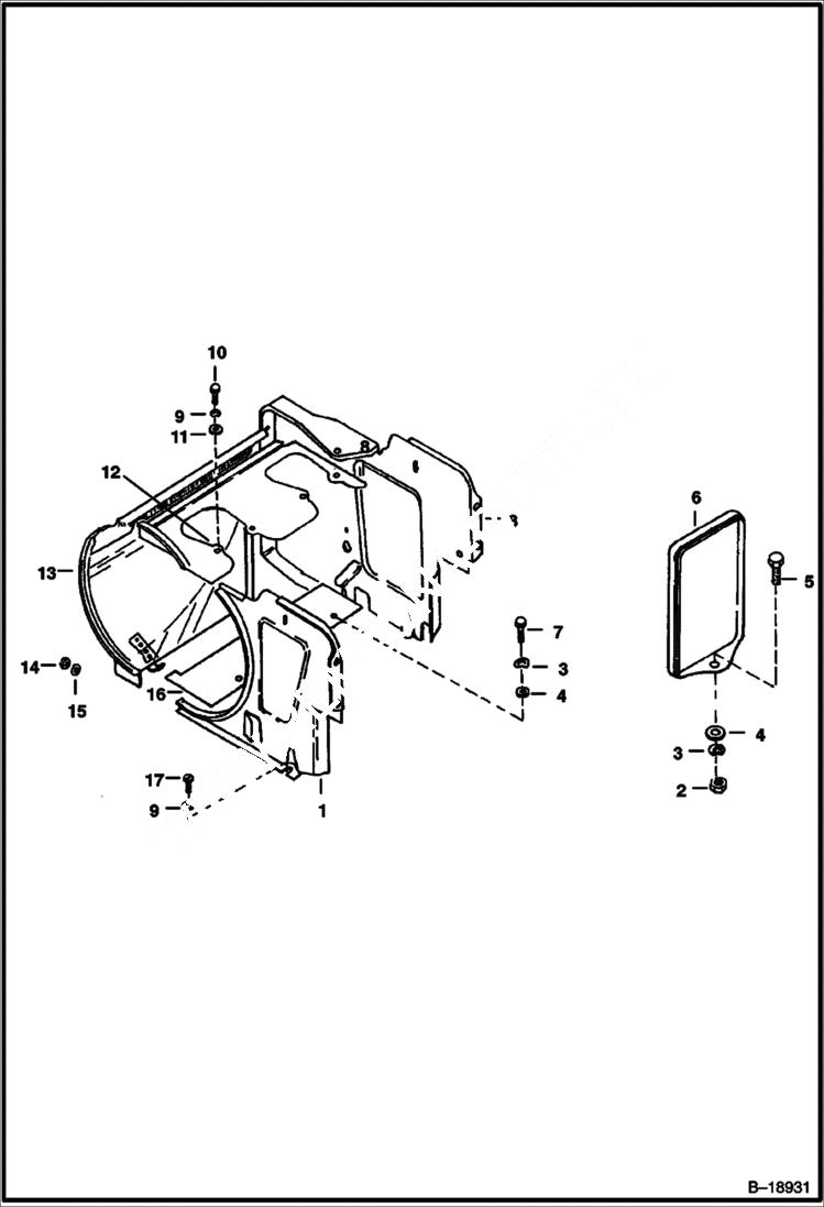 Схема запчастей Bobcat 700s - AIR SHROUDING (Deutz 511) POWER UNIT