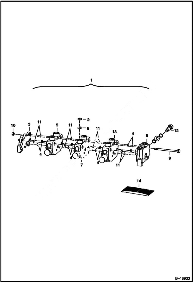 Схема запчастей Bobcat 700s - HYDRAULIC CONTROL VALVE (Gresen V20) HYDRAULIC SYSTEM