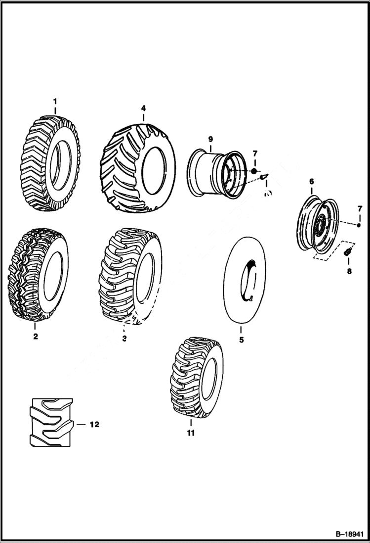 Схема запчастей Bobcat 700s - TIRES & RIMS ACCESSORIES & OPTIONS