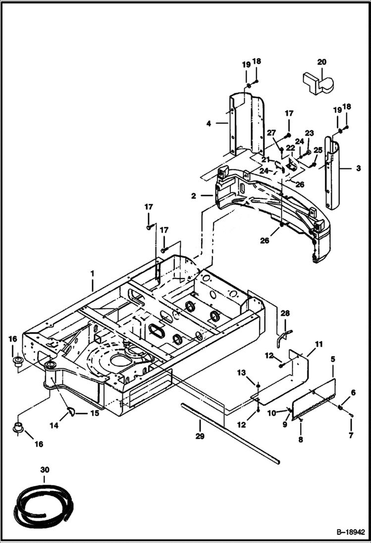 Схема запчастей Bobcat 320 - UPPERSTRUCTURE & COUNTERWEIGHTS MAIN FRAME