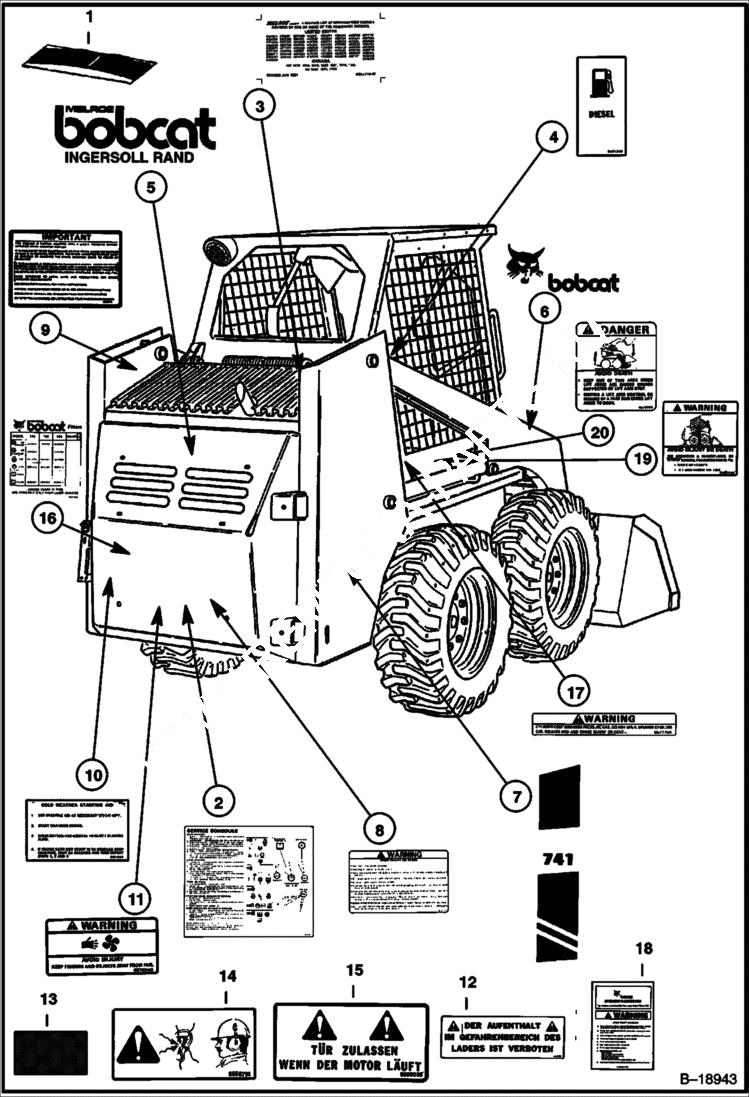 Схема запчастей Bobcat 700s - DECALS ACCESSORIES & OPTIONS