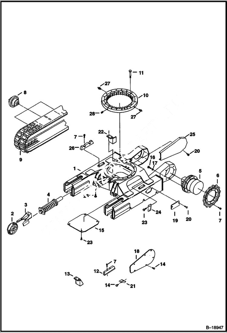 Схема запчастей Bobcat 320 - UNDERCARRIAGE UNDERCARRIAGE