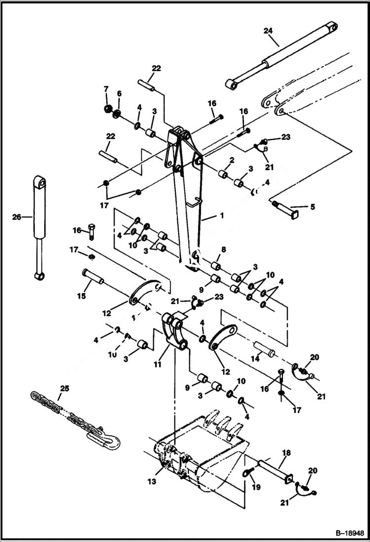 Схема запчастей Bobcat 320 - ARM (S/N 511720001-21115) WORK EQUIPMENT