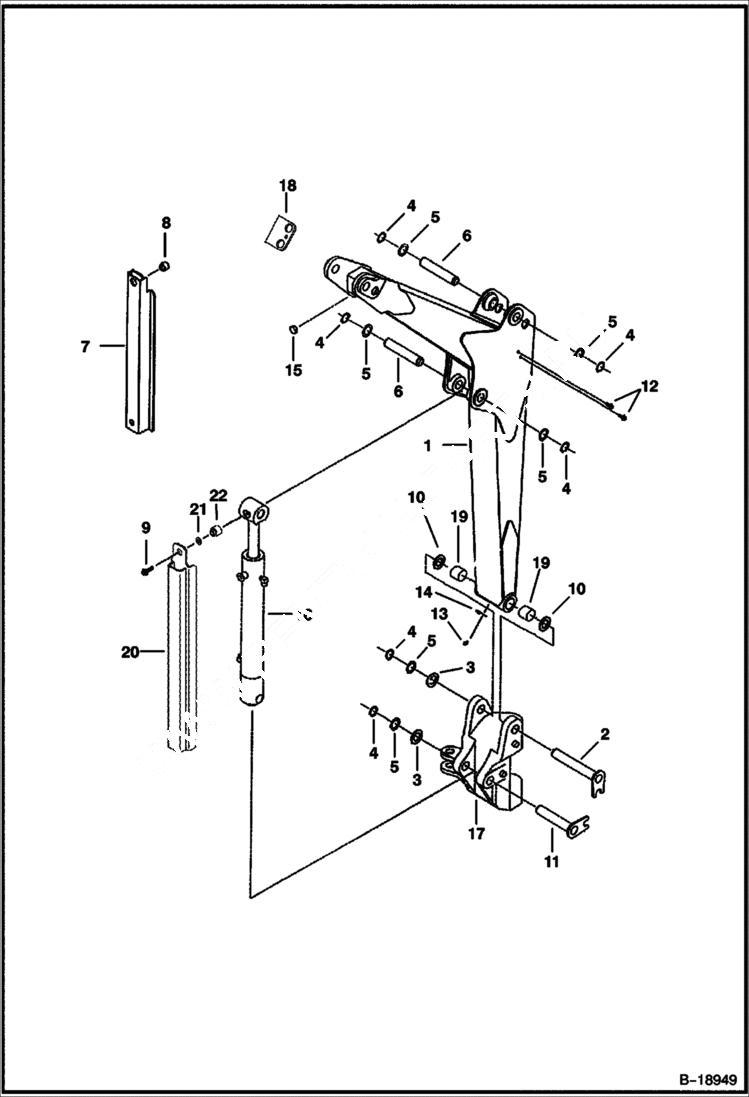 Схема запчастей Bobcat 320 - BOOM (S/N 511721116 & Above) WORK EQUIPMENT