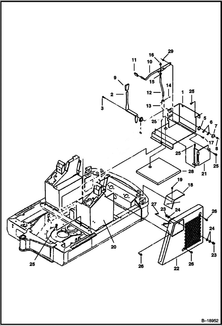 Схема запчастей Bobcat 320 - CONTROL CONSOLE (S/N 511720001-511721411) CONTROLS