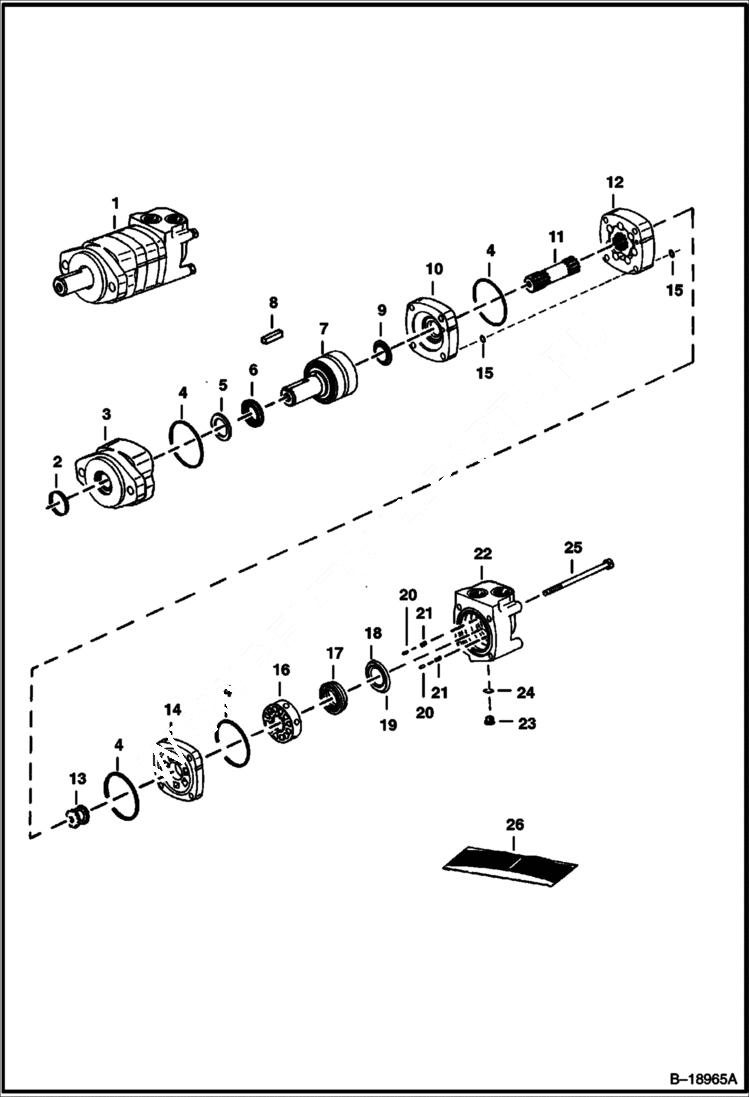 Схема запчастей Bobcat LANDSCAPE RAKE - LANDSCAPE RAKE (Hydrostatic Motor) (A Series) Loader