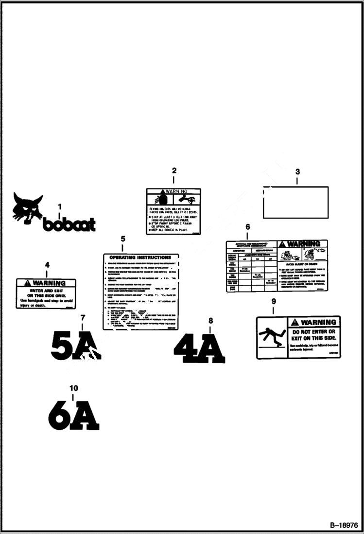 Схема запчастей Bobcat LANDSCAPE RAKE - LANDSCAPE RAKE (Decals) (A Series) Loader