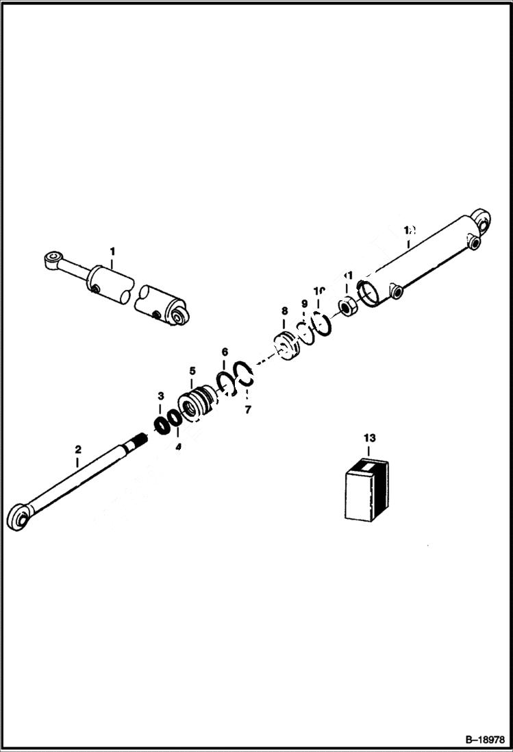 Схема запчастей Bobcat LANDSCAPE RAKE - LANDSCAPE RAKE (Bucket Cylinder) (3-Point Hitch Mounted) (A or B Series) Loader