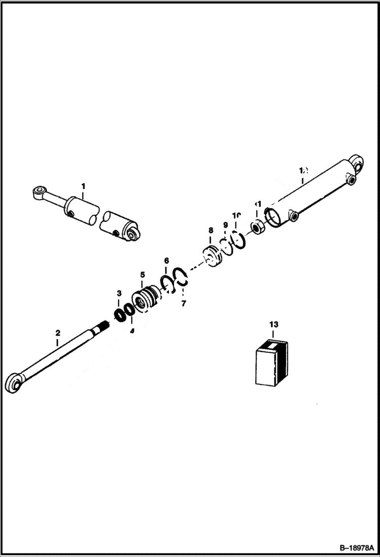 Схема запчастей Bobcat LANDSCAPE RAKE - LANDSCAPE RAKE (Bucket Cylinder) (3-Point Hitch Mounted) (A or B Series) Loader