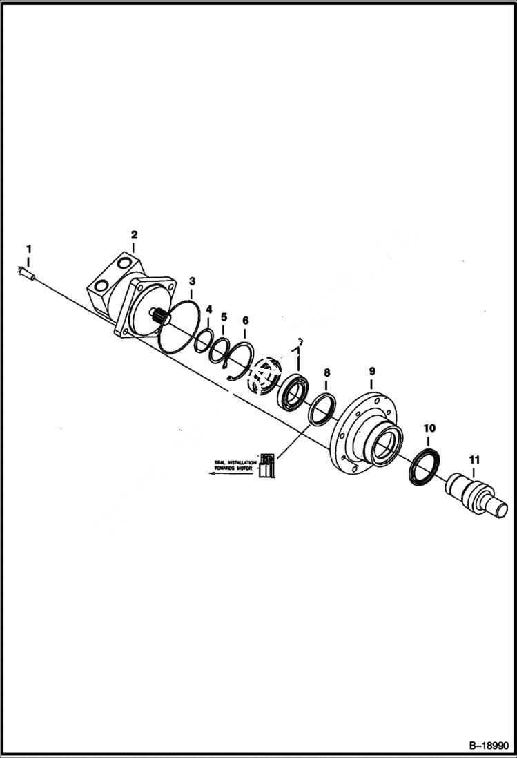 Схема запчастей Bobcat SOIL CONDITIONER - MOTOR CARRIER ASSY (48 6515) (72 2320) (72 651300101 - 01555) (84 6514) Loader