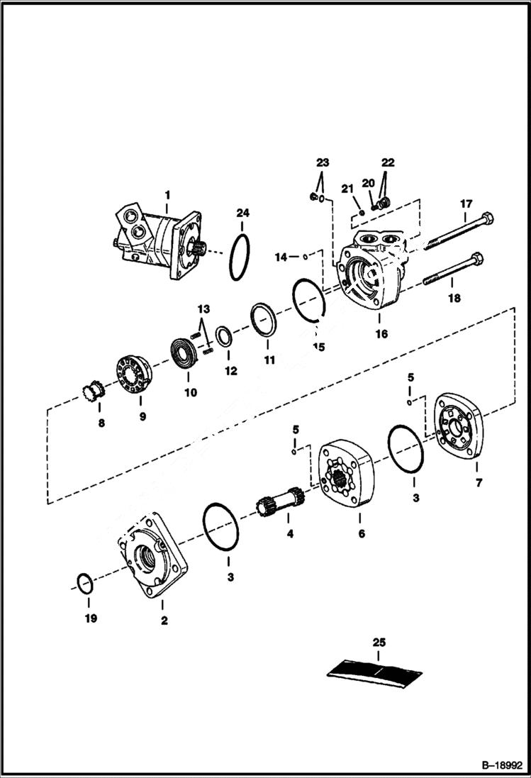 Схема запчастей Bobcat SOIL CONDITIONER - MOTOR (48 651500101 - ) (72 232000400 & Above) (72 651300325 - 01555) Loader