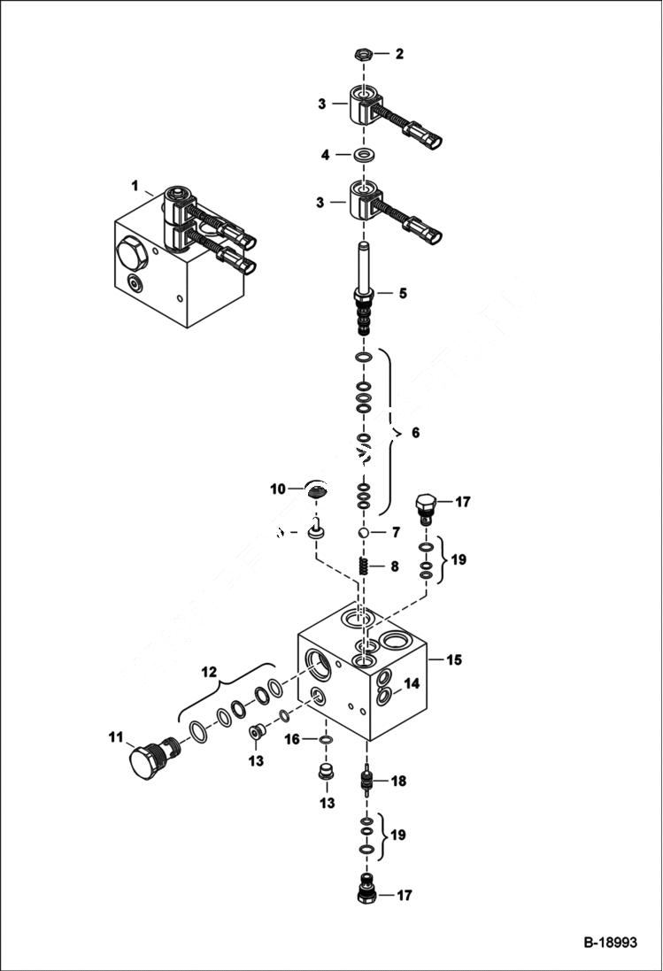 Схема запчастей Bobcat SOIL CONDITIONER - CONTROL VALVE (72 2320) (84 6514) Loader