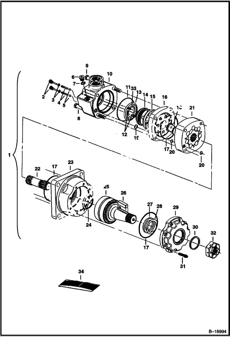 Схема запчастей Bobcat STUMP GRINDER - STUMP GRINDER (Motor) (Eaton) (SG60 2330) Loader