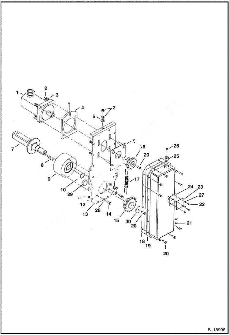 Схема запчастей Bobcat TILLER - TILLER (Chaincase) (463) (500 Series) (38 6144) Loader