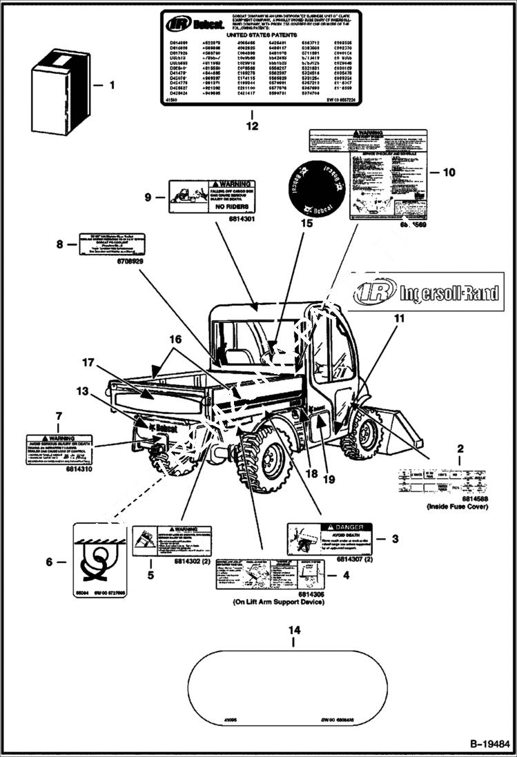 Схема запчастей Bobcat 5600 - DECALS ACCESSORIES & OPTIONS