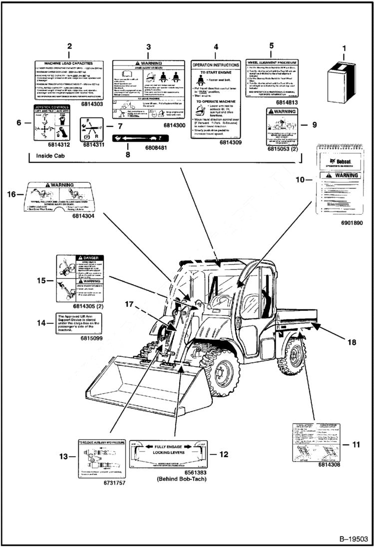 Схема запчастей Bobcat 5600 - DECALS ACCESSORIES & OPTIONS