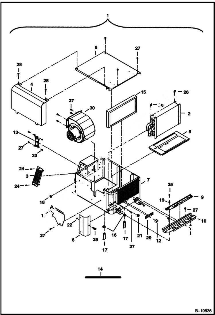 Схема запчастей Bobcat 341 - HEATER (S/N 233312221 & Above and 233212365 & Above) ACCESSORIES & OPTIONS