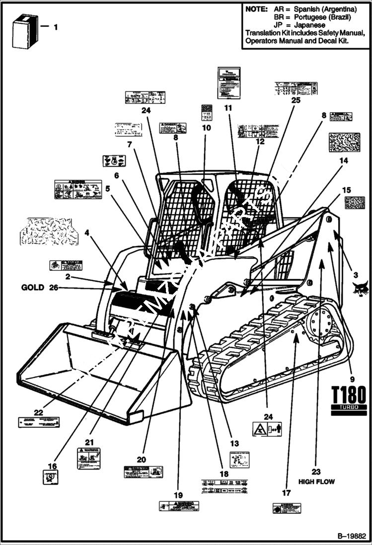 Схема запчастей Bobcat T-Series - DECALS ACCESSORIES & OPTIONS