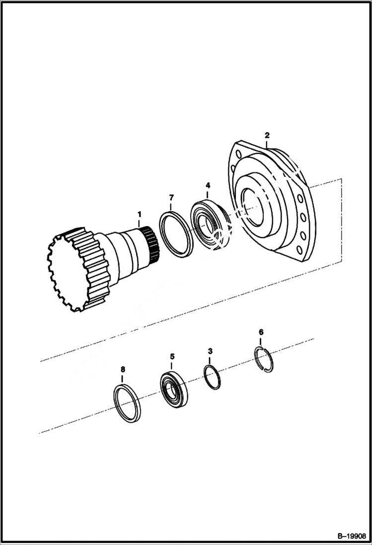 Схема запчастей Bobcat 435 - SWING MOTOR (Original Design)(R921810277) HYDRAULIC/HYDROSTATIC SYSTEM