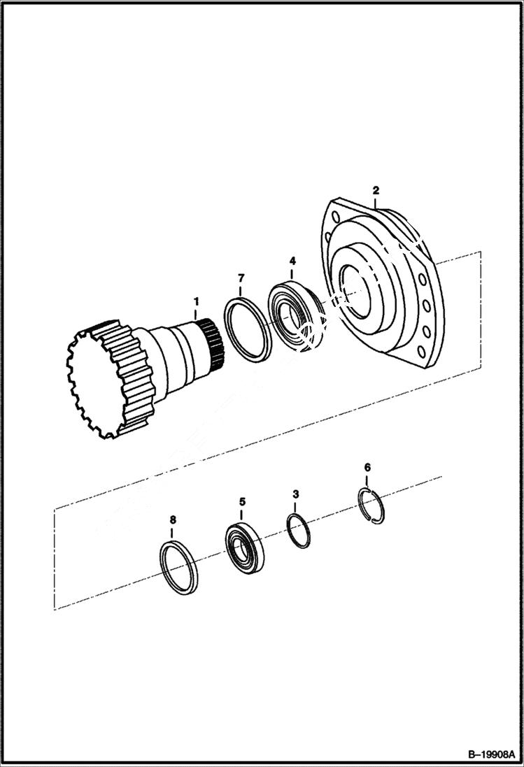 Схема запчастей Bobcat 435 - SWING MOTOR (Original Design)(R921810277) (S/N 562811001 & Above) HYDRAULIC/HYDROSTATIC SYSTEM