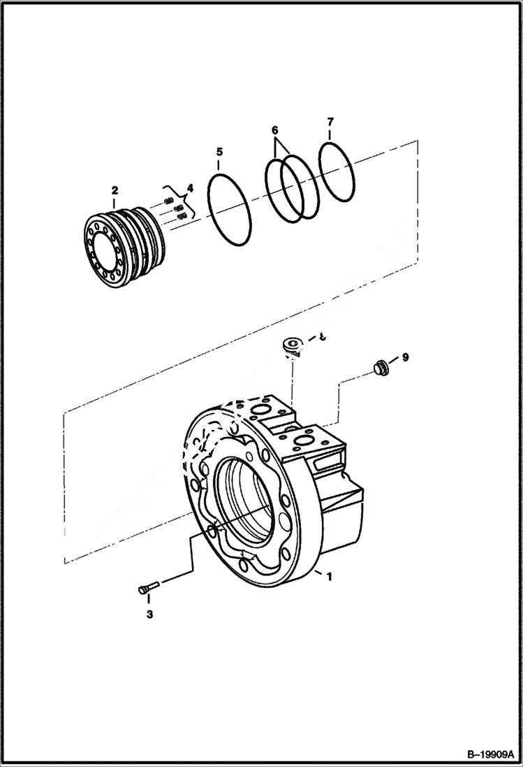 Схема запчастей Bobcat 435 - SWING MOTOR (Original Design)(R921810277) (S/N 562811001 & Above) HYDRAULIC/HYDROSTATIC SYSTEM