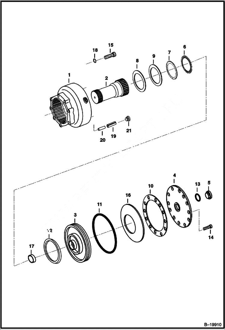 Схема запчастей Bobcat 435 - SWING MOTOR (R921810125)(805119732) (S/N 562611001 & Above) HYDRAULIC/HYDROSTATIC SYSTEM