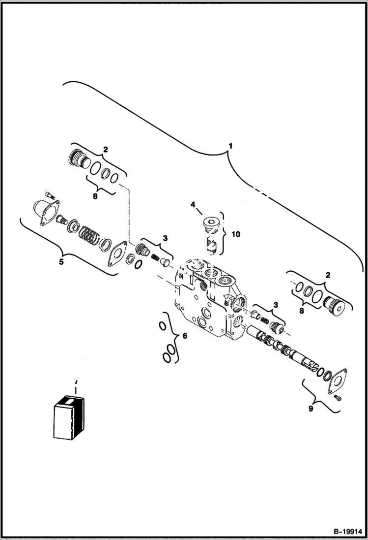 Схема запчастей Bobcat 341 - CONTROL VALVE (Boom Swing) HYDRAULIC SYSTEM