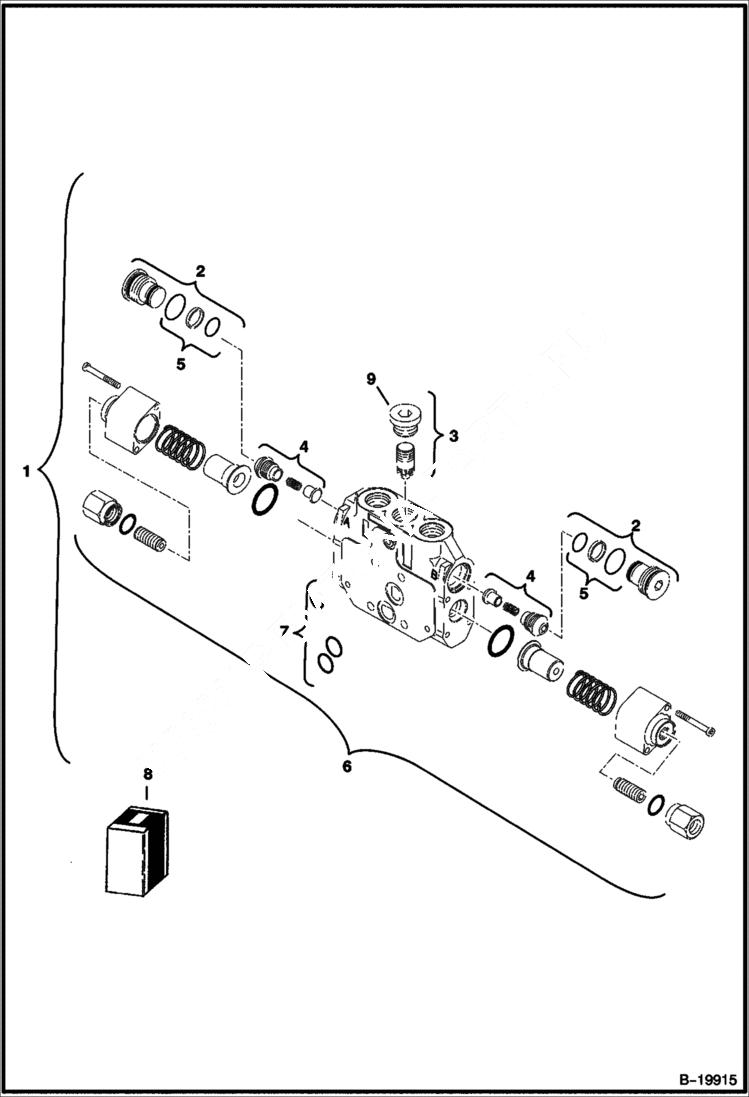 Схема запчастей Bobcat 341 - CONTROL VALVE (Slew) HYDRAULIC SYSTEM