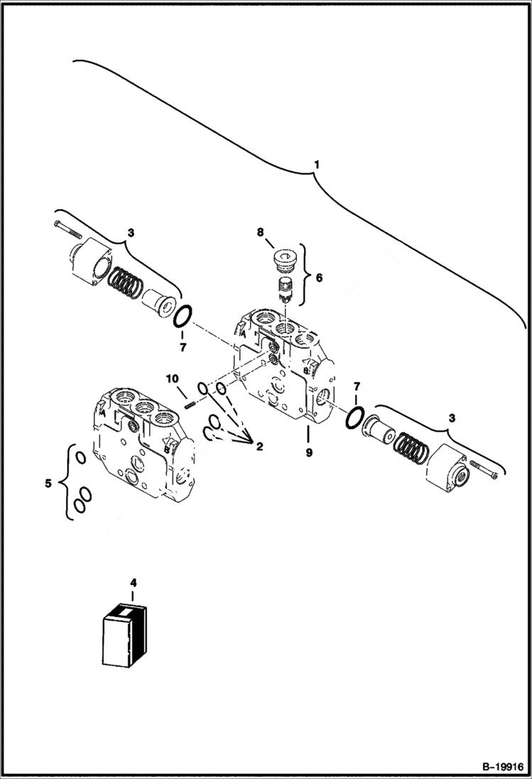 Схема запчастей Bobcat 337 - CONTROL VALVE (LeftTravel) HYDRAULIC SYSTEM