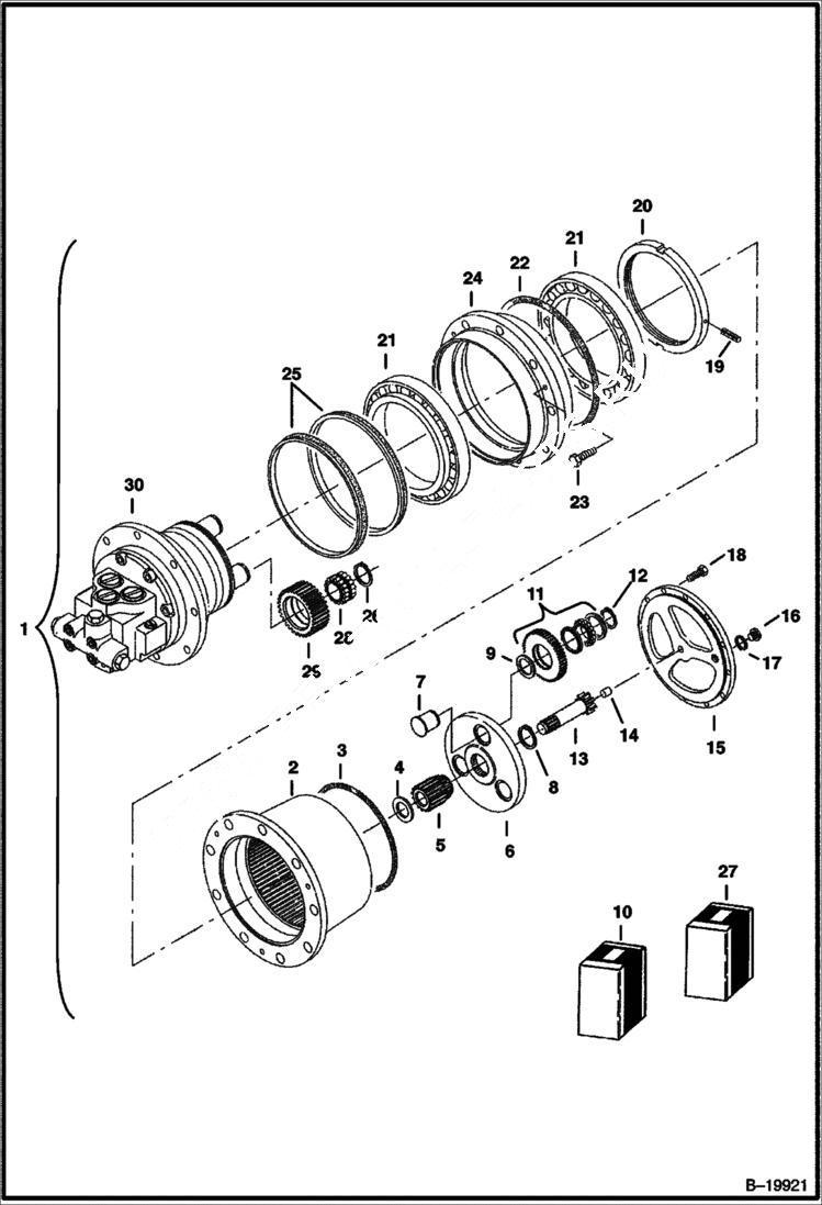 Схема запчастей Bobcat 435 - TRAVEL MOTOR (Original Design) (BTIE-086) HYDRAULIC/HYDROSTATIC SYSTEM